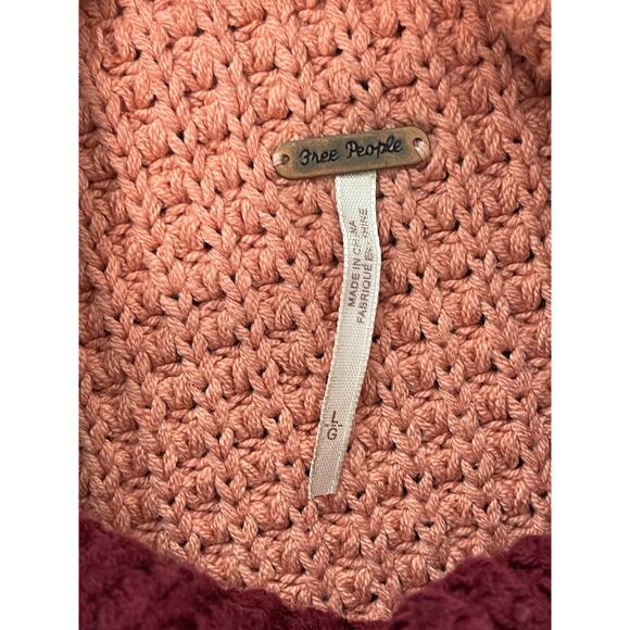 Free People Park City Color Block Knit Pullover Sweater Chunky Knit Size Large - Picture 7 of 10